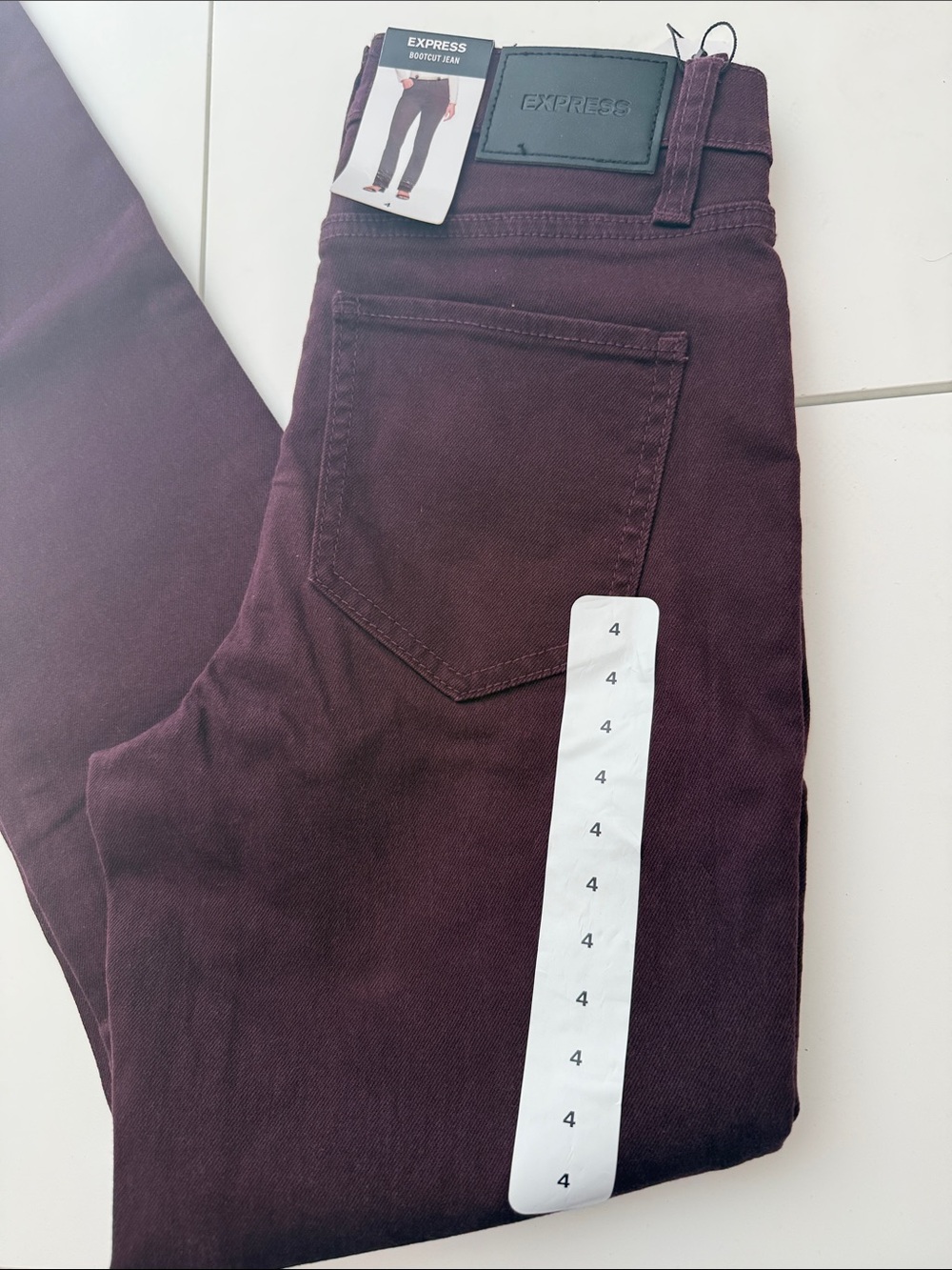 Express High-Rise Skinny Jeans in Burgundy size 4 boot cut Jean denim - Picture 3 of 6
